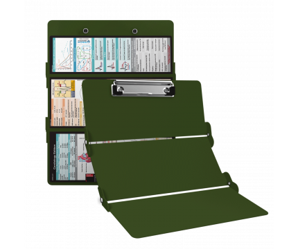 WhiteCoat Clipboard® Trifold - Army Green Cardiology Edition